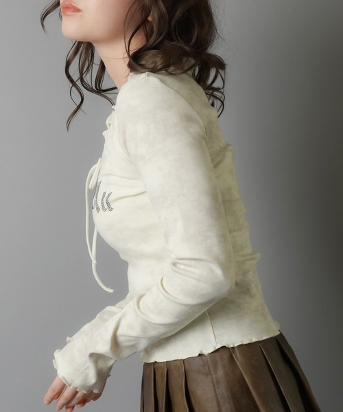 「SPINNS」 「attitude makes style」長袖カットソー ONESIZE チャコール レディース_画像6