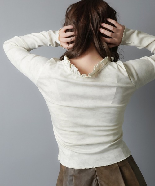 「SPINNS」 「attitude makes style」長袖カットソー ONESIZE チャコール レディース_画像8