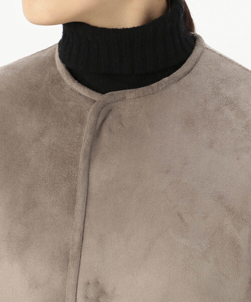 「LE GLAZIK」 ノーカラーコート 36 ベージュ レディース_画像6