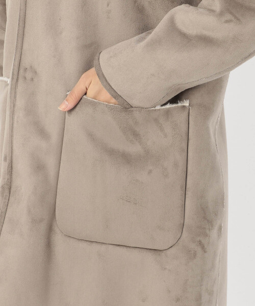 「LE GLAZIK」 ノーカラーコート 36 ベージュ レディース_画像8