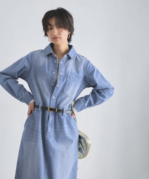 Ralph Lauren ノースリーブ デニム風 シャツワンピース 11 RASW（ラス） ワンピース デニムシャツワンピース : ZOZOTOWN Yahoo!店