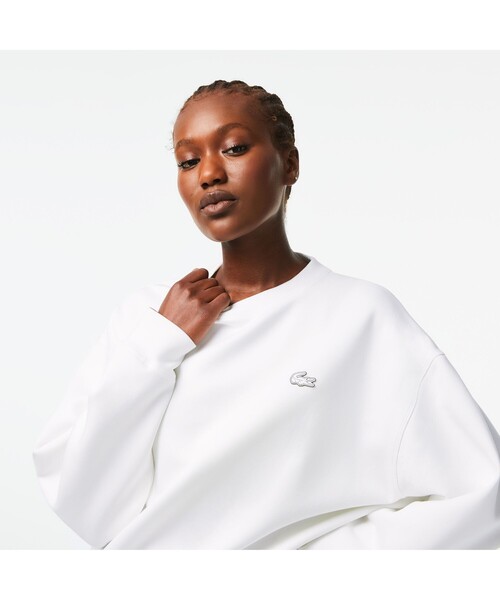 「LACOSTE」 スウェットカットソー 36 ホワイト レディース_画像2