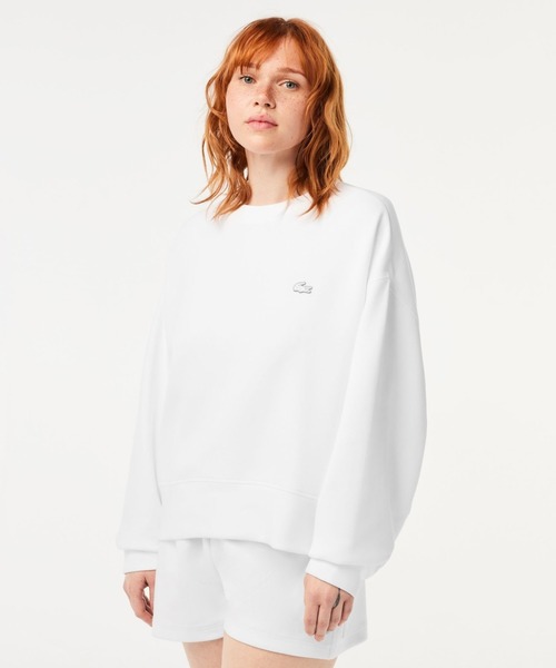 「LACOSTE」 スウェットカットソー 36 ホワイト レディース_画像4