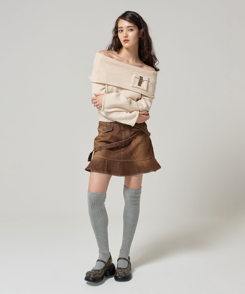 「TINA:JOJUN」 長袖ニット M アイボリー レディース_画像5