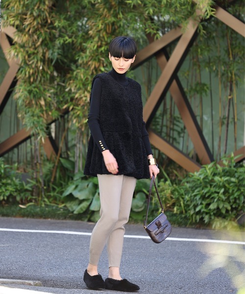 「ELFRANK」 イージーパンツ FREE グレイッシュベージュ レディース_画像4