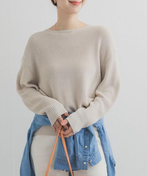 新品タグ付◉リブボートネックニット DOORS  マスタード URBAN RESEARCH DOORS - DOORS☆リブボートネックニット🌸 MUSTARD
