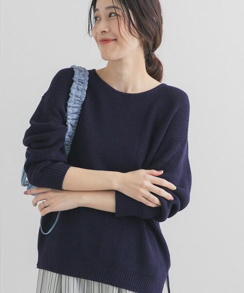 新品2点★アゼ Border knit／サーマルプルオーバー ネイビー URBAN RESEARCH DOORS（アーバンリサーチドアーズ） ニット セーター