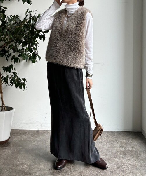 「DouDou」 長袖カットソー FREE ブラック レディース_画像3