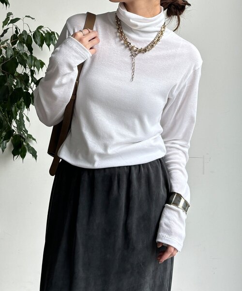 「DouDou」 長袖カットソー FREE ブラック レディース_画像9