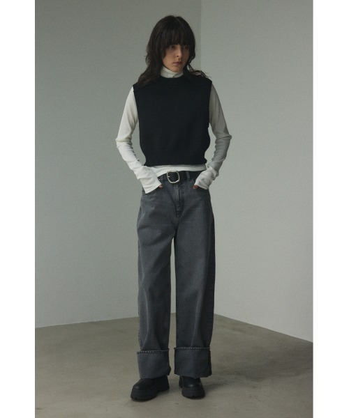 「BLACK BY MOUSSY」 ニットベスト FREE オレンジ レディース_画像2