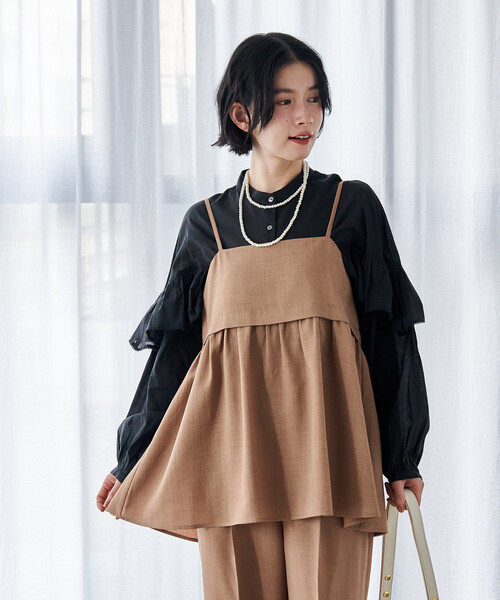 スナ♡ビスチェ＆パンツlily様取り置き セール】接触冷感/UV LINEN TOUCH ビスチェ パンツ セットアップ