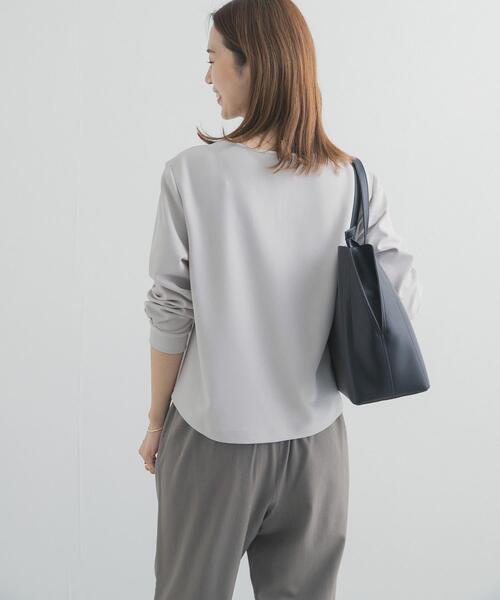 【ライトブルー】『UR TECH』スリットネックプルオーバー URBAN RESEARCH DOORS（アーバンリサーチドアーズ） ブラウス シャツ