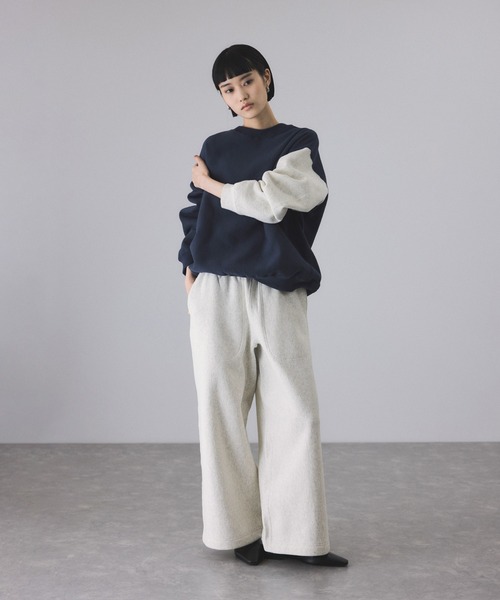 「Champion」 スウェットカットソー FREE ネイビー レディースの画像
