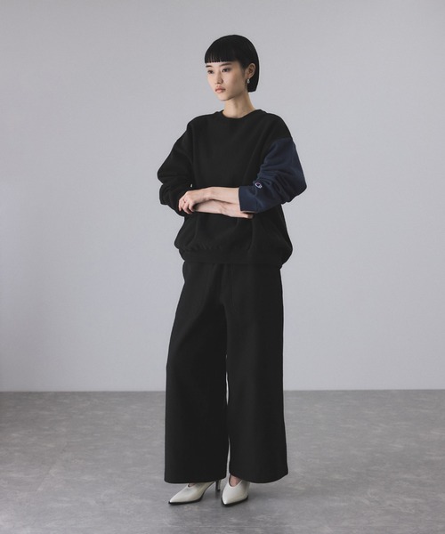 「Champion」 スウェットカットソー FREE ネイビー レディースの画像