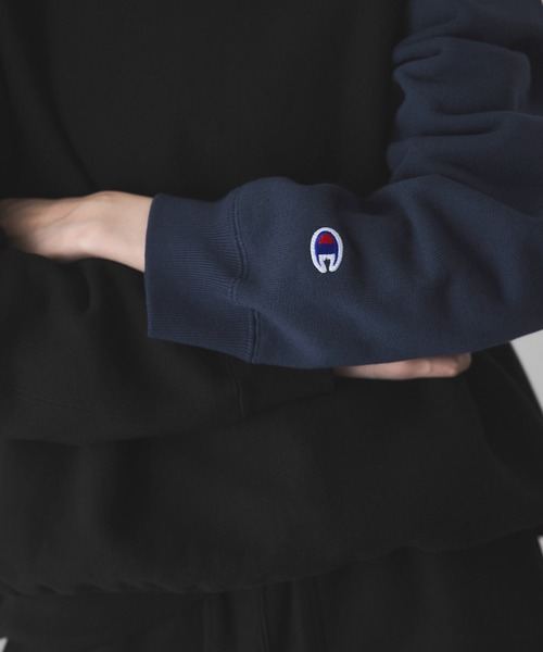「Champion」 スウェットカットソー FREE ネイビー レディースの画像