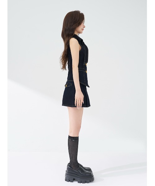 ダーリッチDDボタンリボンデニムトップス 新品 Darich（ダーリッチ） ベスト ジレ DDボタンリボンデニムトップス