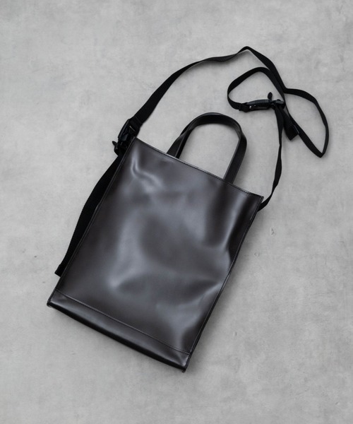 トートバッグ 「MAKAVELIC」WATER PROOF LEATHER SHOULDER TOTE メンズ レディースの画像