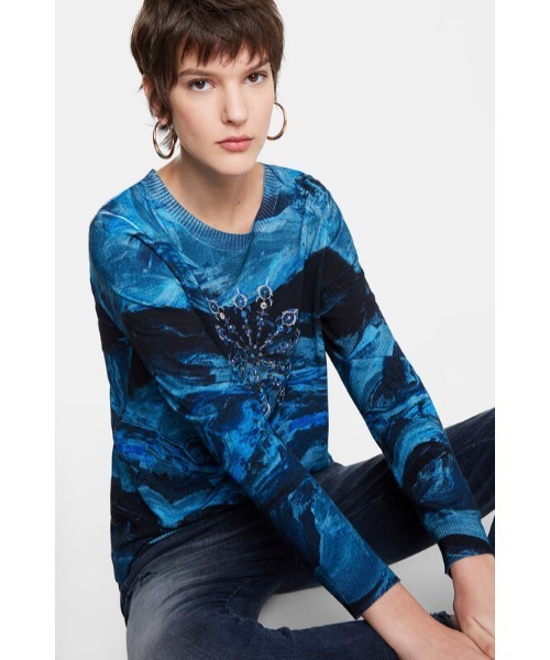 「Desigual」 長袖ニット X-LARGE ブルー レディース_画像3