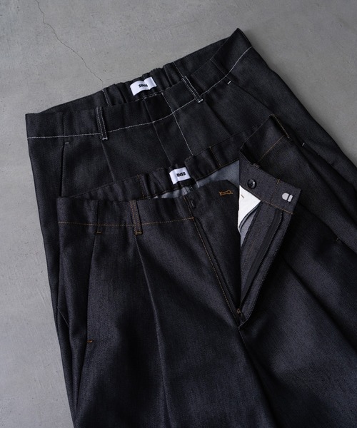 SINSS ワイドパンツ ジーンズ Side tuck curve denim / サイドタック