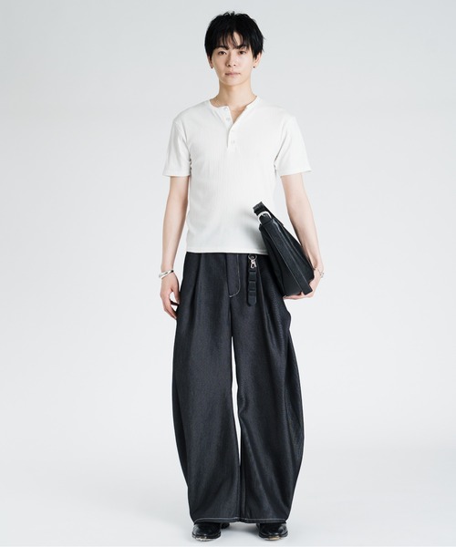SINSS サイドタックカーブデニム Mサイズ SINSS ワイドパンツ ジーンズ Side tuck curve denim / サイドタック