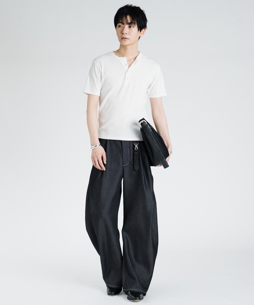 SINSS サイドタックカーブデニム Mサイズ SINSS ワイドパンツ ジーンズ Side tuck curve denim / サイドタック