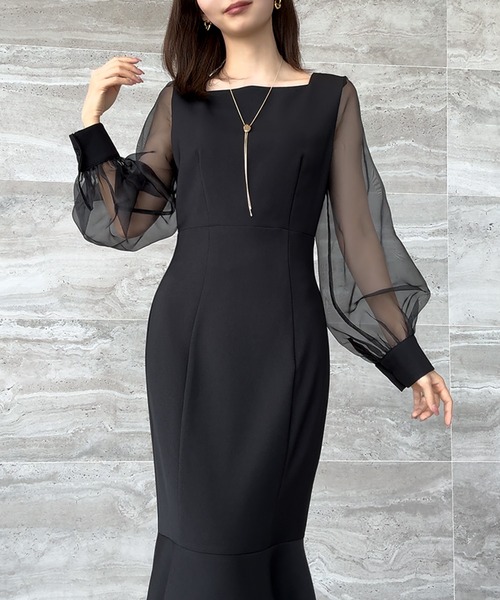 「junoah」 長袖ワンピース LARGE ベージュ レディース_画像4