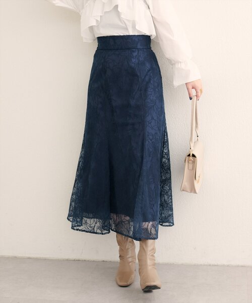natural couture 「natural couture」 フレアスカート FREE ボルドー