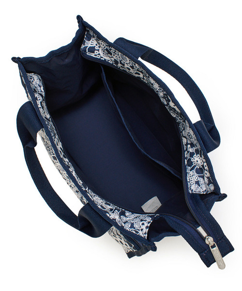 トートバッグ LARGE E/W TH TOTE フローラルレースネイビー レディースの画像