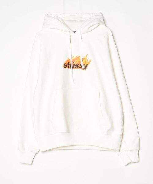 STUSSY ラットプリント プルオーバーパーカー Mサイズ STUSSY（ステューシー） プルオーバーパーカー M ホワイト メンズ