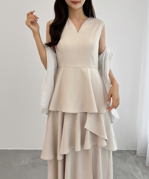 「CENEA」 ノースリーブワンピース X-LARGE チャコール レディース_画像3