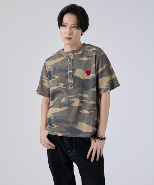 ヘンリーネック tシャツ アソートヘンリーサーマルTEE メンズ