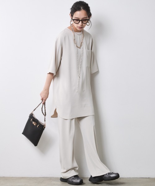 「CHIC STYLE」 半袖チュニック 3L ブラック レディース_画像6