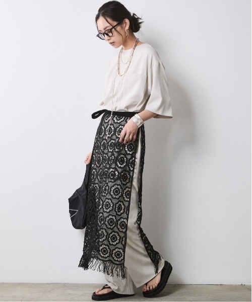 「CHIC STYLE」 半袖チュニック 3L ブラック レディース_画像7