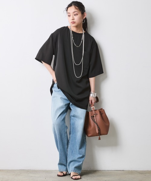 「CHIC STYLE」 半袖チュニック 3L ブラック レディース_画像9
