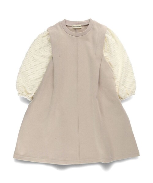 「branshes」 「KIDS」長袖ワンピース 130 ベージュ キッズ_画像2