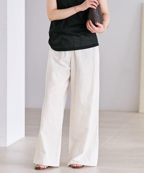 plage（プラージュ） ワイドパンツ パンツ Linen mix easy パンツ