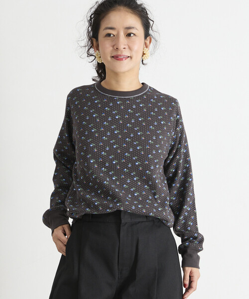 【タグ付:新品】Freda 花柄刺繍 半袖シャツ ブラウス Freada（フリーダ） tシャツ 小花柄 サーマル プルオーバー レディース
