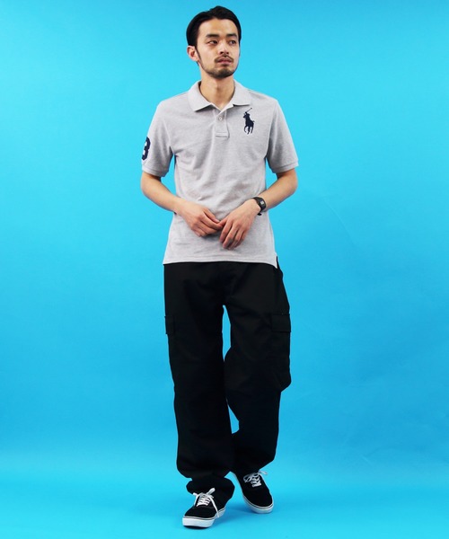 Polo Ralph Lauren ブラックポロシャツ XL ビックロゴ お洒落 POLO RALPH LAUREN ラルフローレン ポロシャツ メンズ