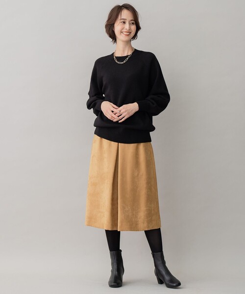 自由区 ニット 「洗える」ウールカシミヤブレンド ボートネックプル 