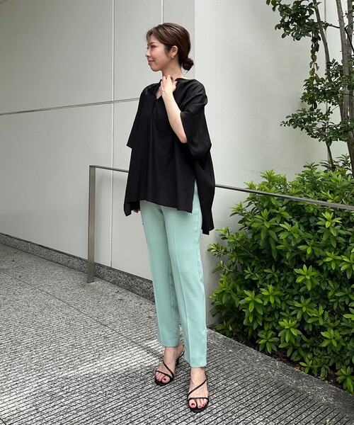 UNFILO パンツ 「洗える」カラー テーパードパンツ レディース
