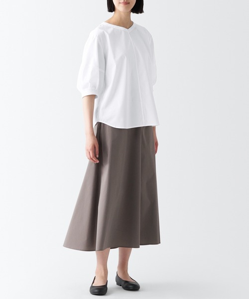無印良品（MUJI） シャツ ブラウス 乾きやすいブロード五分袖ブラウス