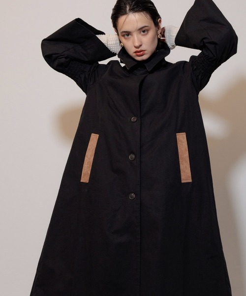 ❤︎ ロングトレンチコート セレクトショップ Limue トレンチコート コート シャーリングスリーブスタンド