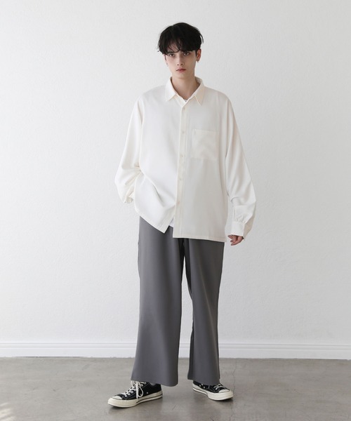 COMME des GARÇONS プリーツバルーン袖シャツM ZOZO限定】DF BALLOON SLEEVE CPO / ダブルフェイス バルーンスリーブ