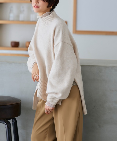 新品未使用❤️SLY ハイネックループニット SLY（スライ）の「WOOL BLEND H/N TOPS ウールブレンド ハイネック
