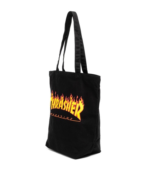 THRASHER フレイムロゴ トートバッグ ブラック THRASHER フレイムロゴ トートバッグ 黒 - メルカリ