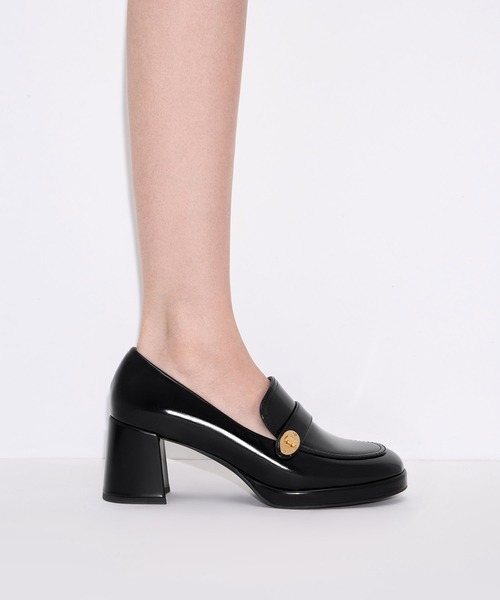 charles&keithメタリック ローファーパンプス ブラック CHARLES ＆ KEITH（チャールズ&キース） ローファー メタリック