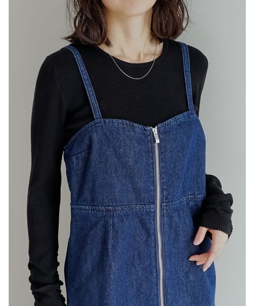 再構築 リメイクデニム ジャンパースカート セール】リメイクライク デニムフレアージャンスカ（ジャンパー