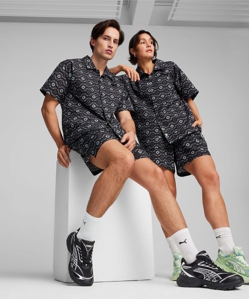 PUMA ポロシャツ CLASSICS NEW PREP AOP WOVEN S/S POLO SHIRT
