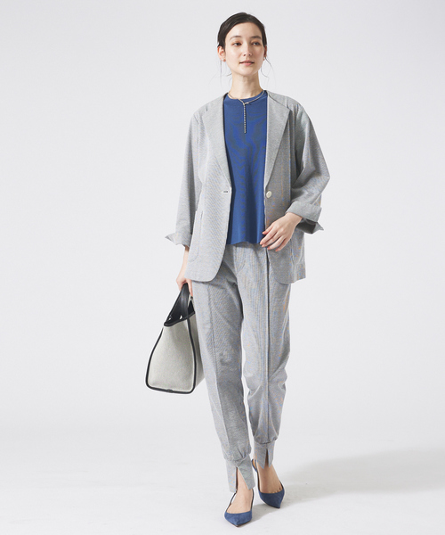 qualite（カリテ） パンツ 「セットアップ対応」サッカーストライプ