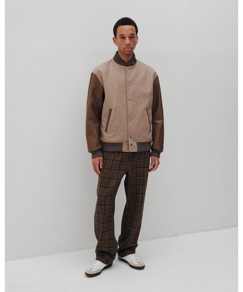 SOPHNET.（ソフネット） スタジャン LEATHER SLEEVE VARSITY JACKET